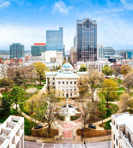 Raleigh NC skyline - car key replacement service area